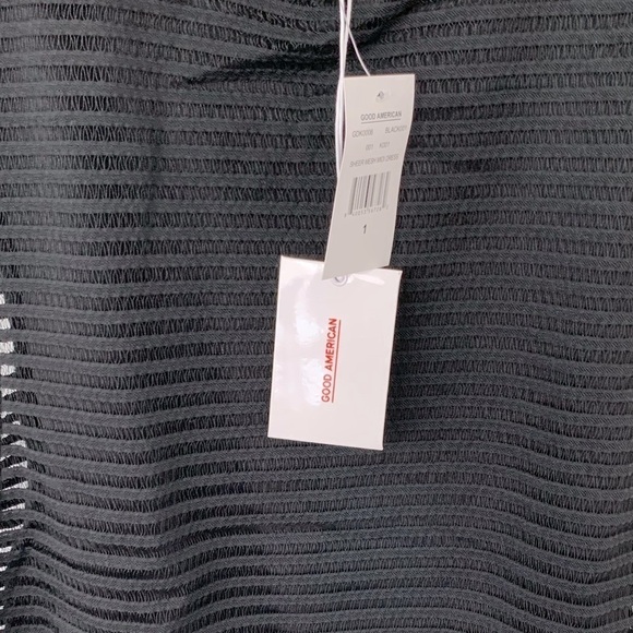 Good American black sheer mesh midi dress NWT - Picture 8 of 8